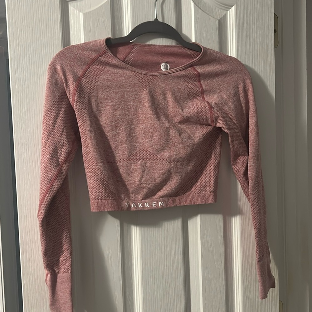 Athletic long sleeve crop top with thumb holes. Size medium